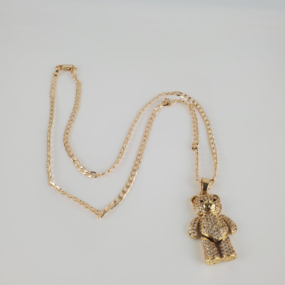 Chain with pendant, new with tags , stainless steel , color gold